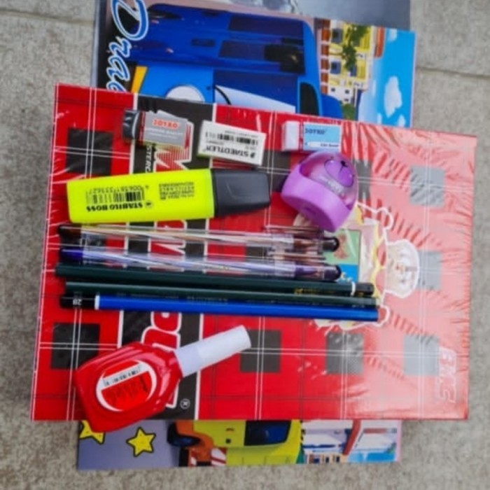 

✨LARIS✨ -paket 20 .alat tulis + buku gambar