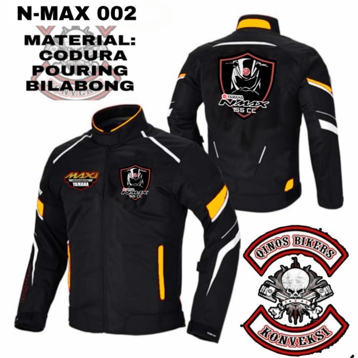 DISKON-Hoodie// Jaket Touring Nmax Jaket Motor Touring Yamaha Nmax Cordura Jaket Nmax - Hitam, XXL