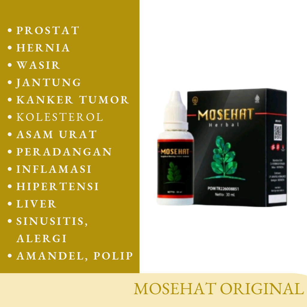 MOSEHAT ORIGINAL Obat Herbal Jamu Tetes Stroke Amandel Sinusitis Alergi Prostat