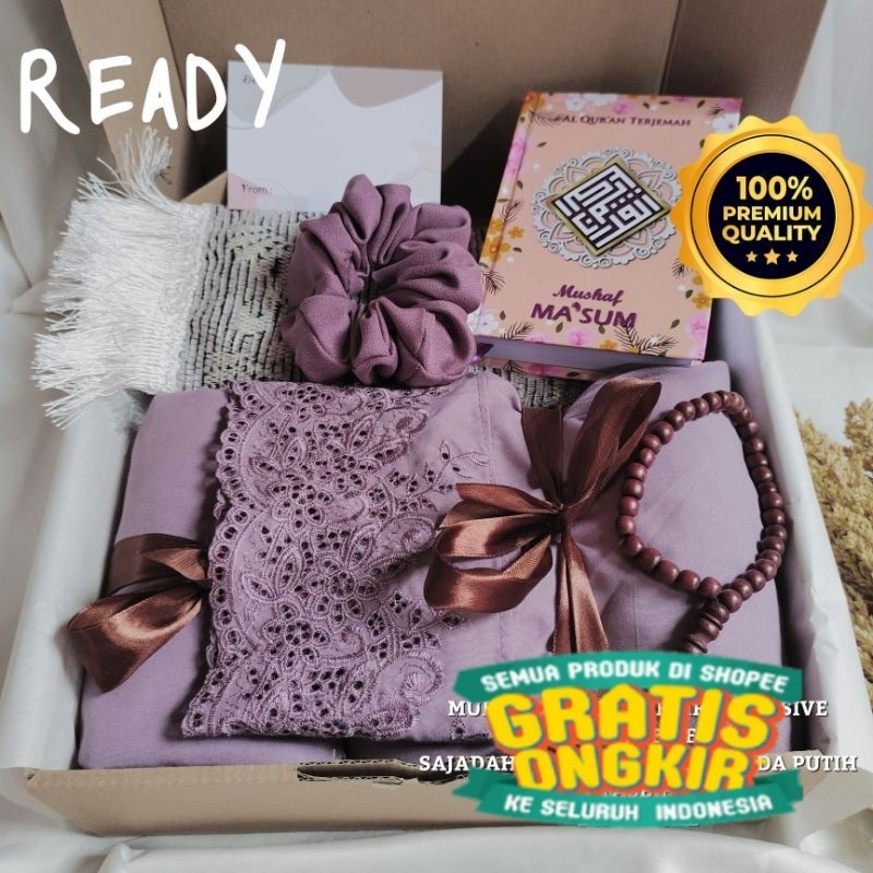 Seperangkat Alat Sholat Premium| Mukena Mahar | Paket Mukena Seserahan| Kado Ibu| Hadiah Istri | Ham