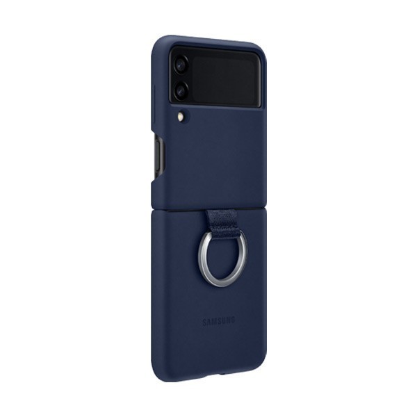 New[Promo] SAMSUNG SILICONE COVER WITH RING Z FLIP3 Silicone Case Z Flip 3 - Dark_blue