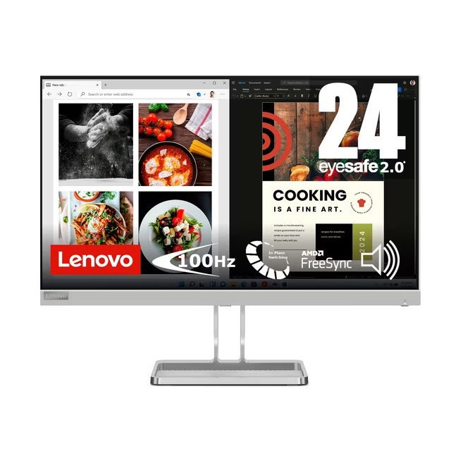 LED Monitor LENOVO L24I-40 IPS FHD HDMI VGA Eye Caring 75Hz - L24i-30 - NON KAYU, L24i-40