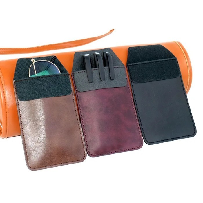 

✨NEW✨ -Leather Pen Case Sleeve Dompet Tempat Pena Pencil - Merah Marun
