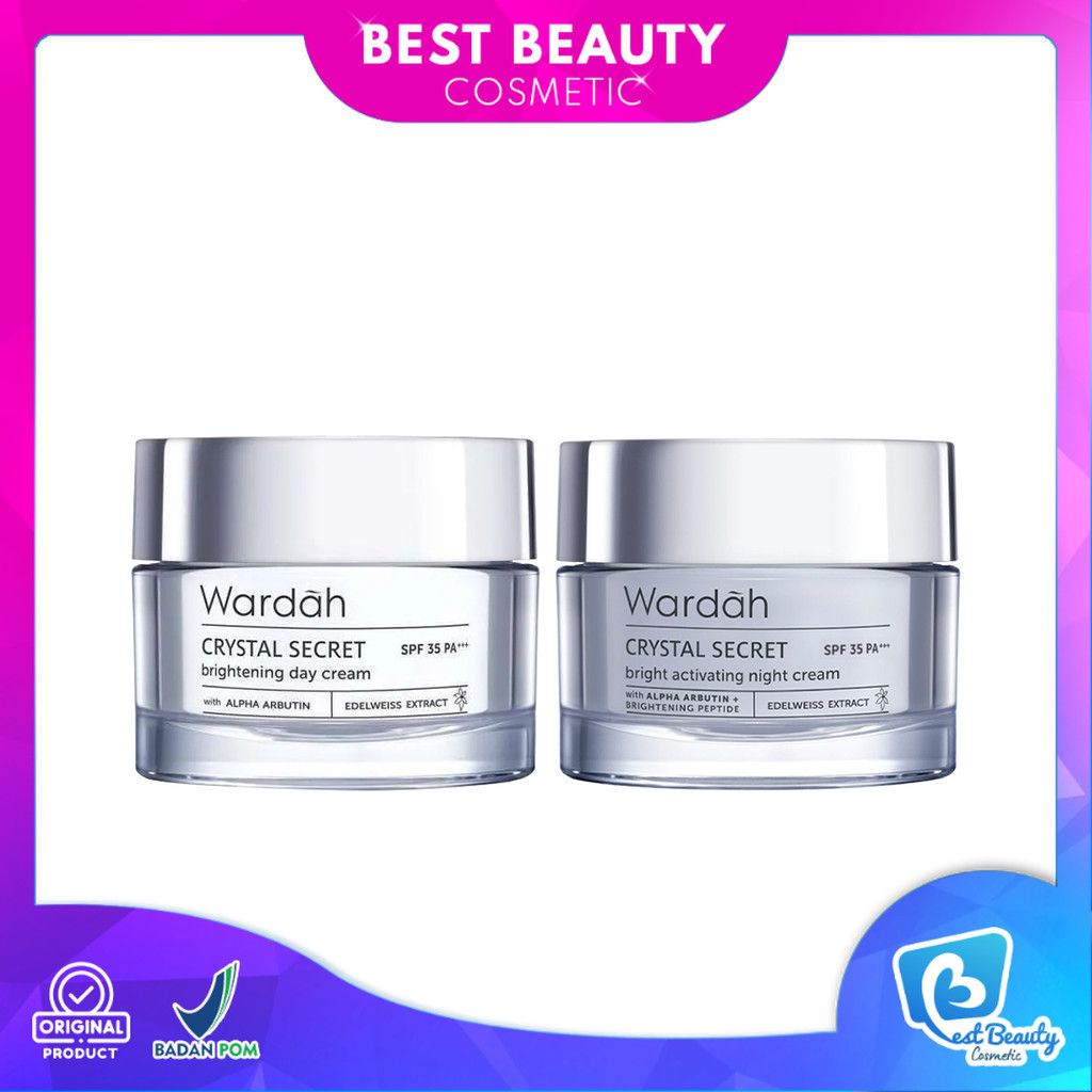 [BUNDLING] Wardah Crystal Secret Paket Brightening Day Cream - Night Cream 30g | Best Beauty Cosmeti
