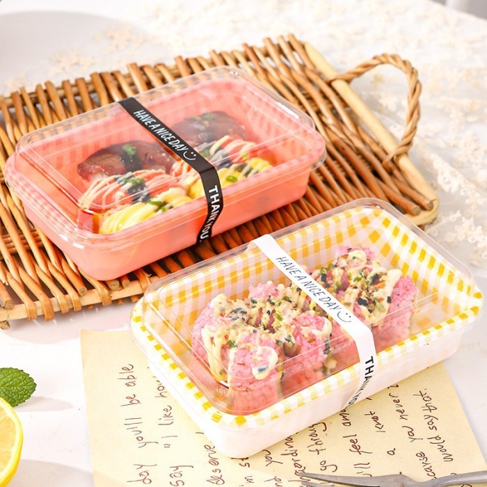 

10pcs KOREAN dessert box kotak mika kue dessert box cake tiramisu box - pink, korean besar