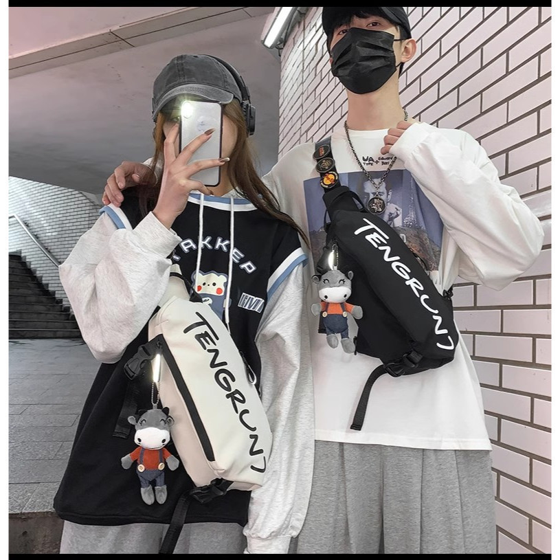 Tas Selempang Tas Pinggang Wanita Pria Motif Simple Majestic Mall 1156