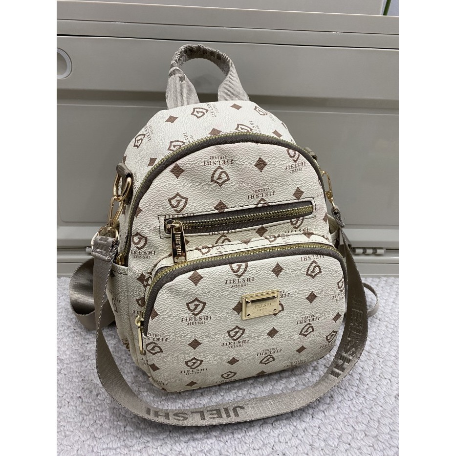 Tas Ransel Wanita Talita - Backpack Wanita Bahan Kulit PU Leather - Putih