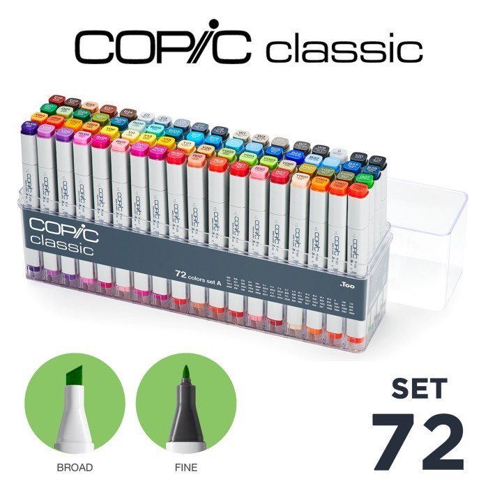 

Copic Classic Set 72 Graphic Marker Alcohol Based Dye Ink Refillable