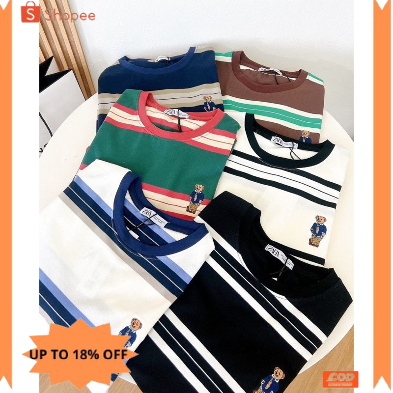 new✨ -Duchess Atasan Kaos Wanita BECKY BEAR Stripe