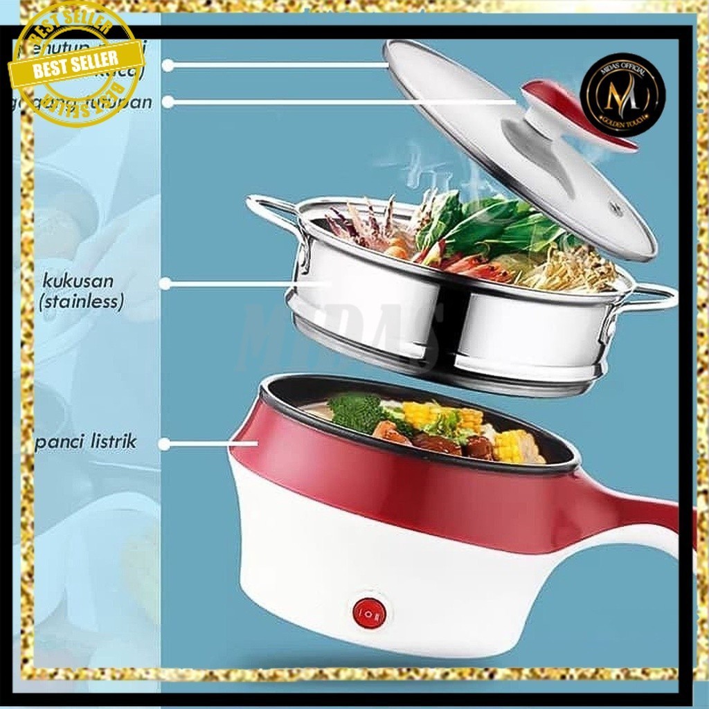PANCI LISTRIK HIU PANCI MODEL STAINLESS DAN PLASTIK PANCI PANAS PEMASAK LISTRIK MULTIFUNGSI PANCI MA