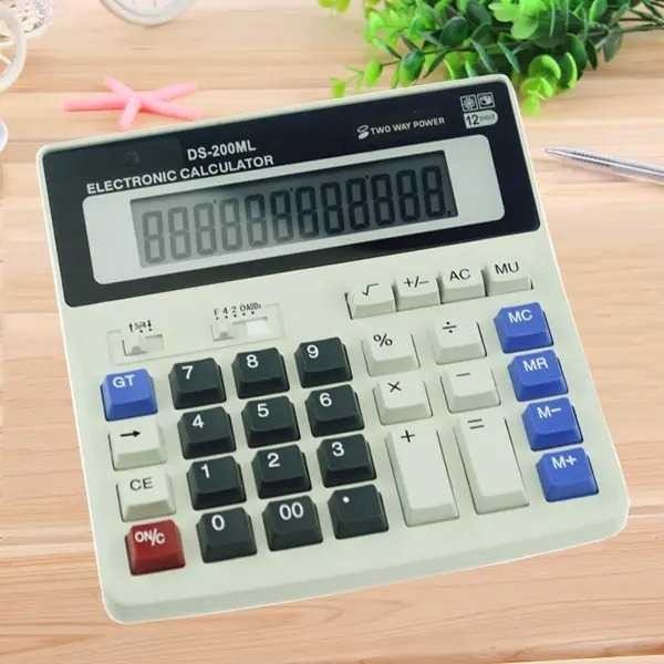 

GASTQ Kalkulator 12 Digit Dual Power Solar Baterry Office Tools - DS-200ML -TC2