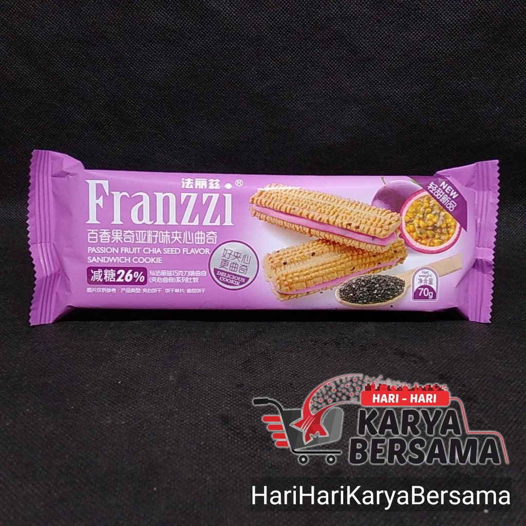 

FRANZZI PASSION FRUIT CHIA SEED FLAVOR SANDWICH COOKIE 70GR