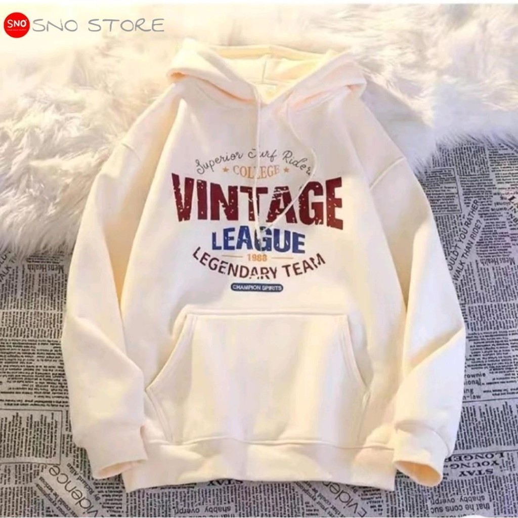 Jaket Hoodie import murah terbaru Logo VINTAGE LEAGUE Pria Wanita Over size jaket DISTRO SNO STORE C