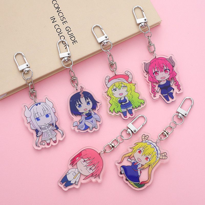 Anime Miss Kobayashi's Dragon Maid Tohru KannaKamui Keychain Cosplay Accessories Key Chain Pendant C