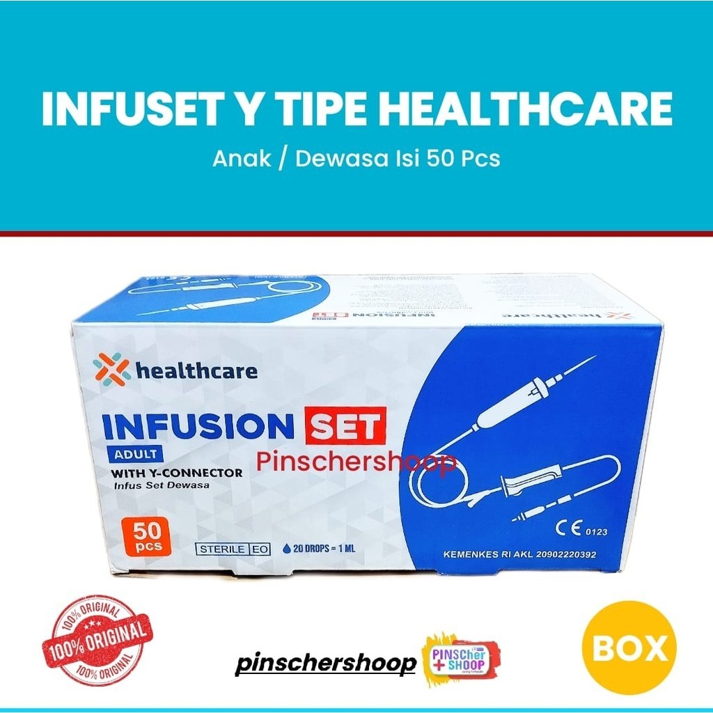 Healthcare Infuset Y Tipe Steril Selang Infus Set Type Y Isi 50 Pcs / Box
