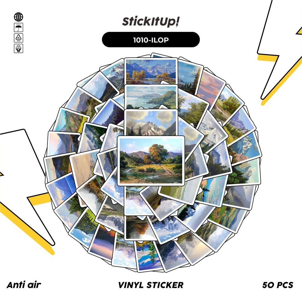 

COD✨ 100 Pcs Stiker Pack INS Landscape Oil Painting Lucu Aesthetic Vynil Waterproof untuk Freebies Sticker Buku Journal Casing HP Laptop