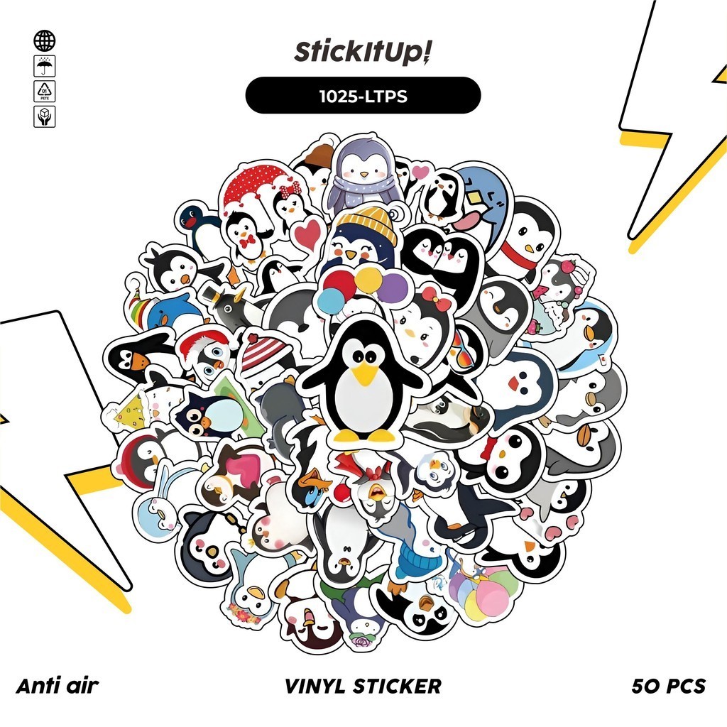 

COD✨ 100 Pcs Stiker Pack Little Pinguin Lucu Aesthetic Vynil Waterproof untuk Freebies Sticker Buku Journal Casing HP Laptop