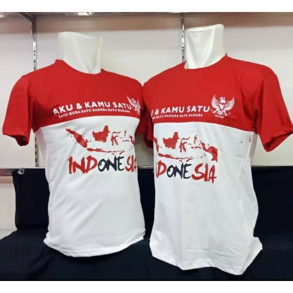 GK Kaos Pendek Merah Putih Kaos Hut RI Kaos Unisex Kaos Hut RI//HUT RI KEMERDEKAAN INDONESIA