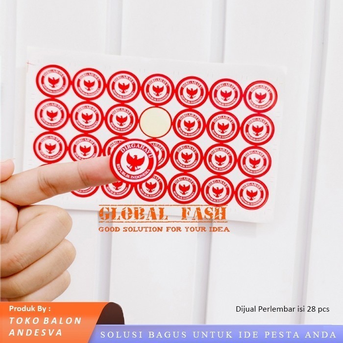 

( isi 28 ) Stiker pipi motif garuda Bulat /stiker pipi bendera merah putih garuda / stiker indonesia garuda bulat