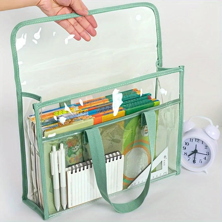 

Large Capacity Transparent Handheld Folder, Expandable Document Storage Bag, File Pocket, Student File Holder Office Supplies
