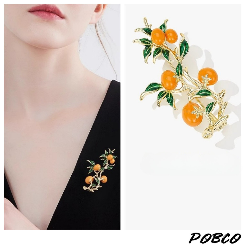 【PoBco】Bros Ruyi Yang Menguntungkan Kesemek Gesper Pin Gaya Mewah Kelas Atas Aksesoris Pakaian Korsa