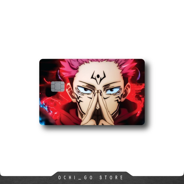

Stiker Garskin Kartu Atm Skin Card Anime jujutsu kaisen Hologram - Sukuna, No Chip