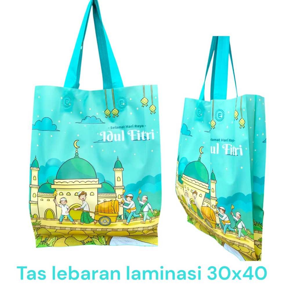 

[ HARGA SPESIAL ] (Perlusin) Tas Lebaran Idul Fitri Laminasi 30x40 / Tas Hampers Lebaran