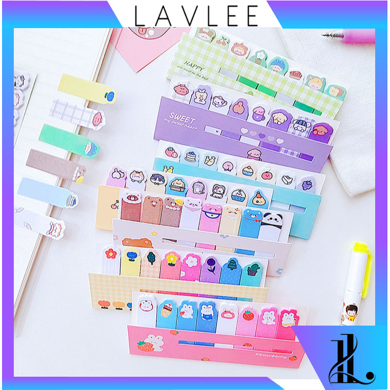 

LAVLEE - S6155 Sticky Notes Mini 8 in 1 / Notes Kertas Tempel Cute / Memo Sticky Motif Karakter / Penanda Buku Stationery Memo Pad