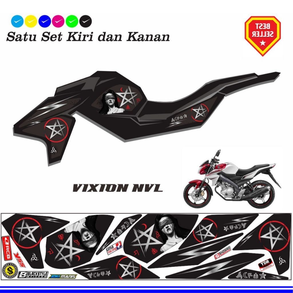 VARIASI STIKER VIXION STRIPING VARIASI POLET BINTANG VIXION NVL VARIASI