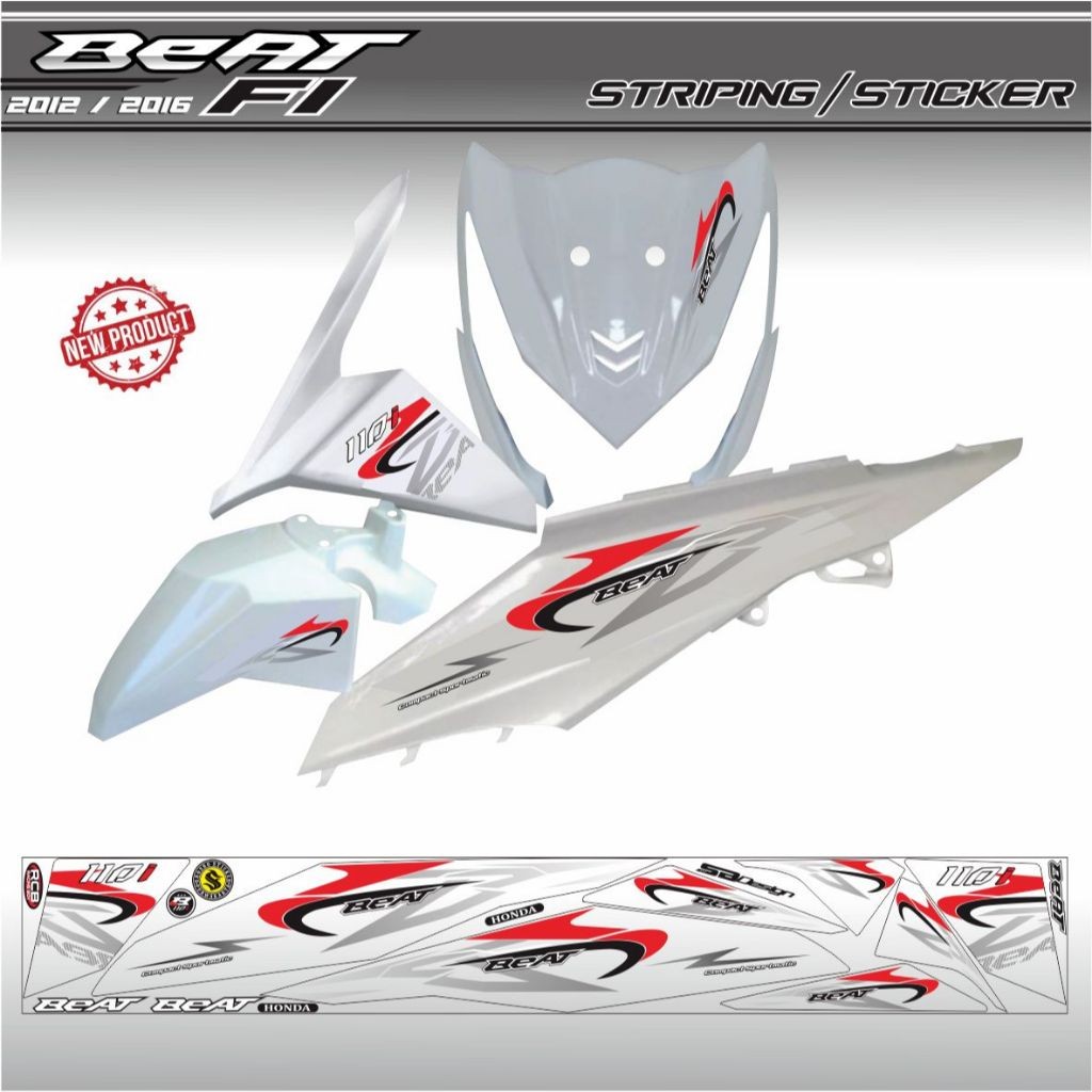 STRIPING MOTOR BEAT FI STIKER VARIASI HONDA BEAT FI 2013 - 2015/ STIKER  POLETMOTOR BEAT FI VARIASI 