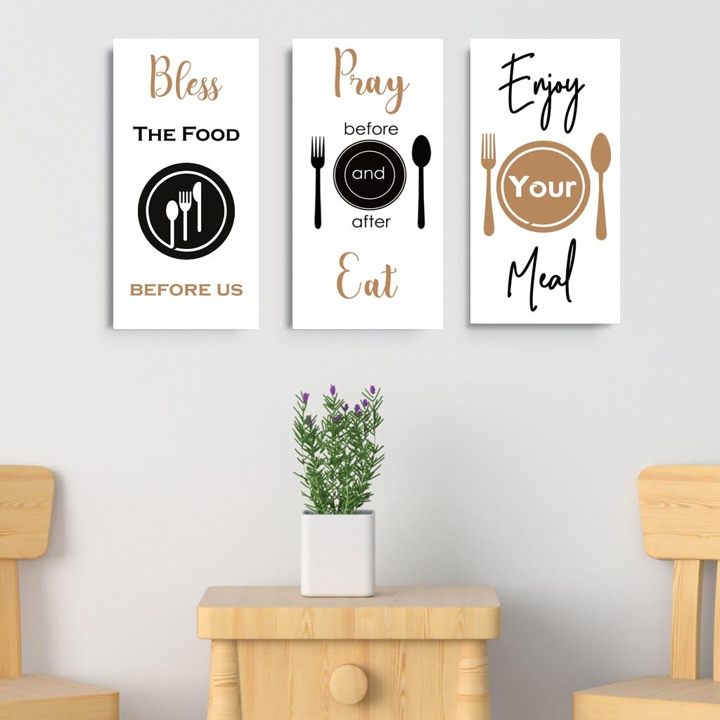 Hiasan Dinding Doa Makan Wall Decor Pajangan Dapur Gantung Estetik