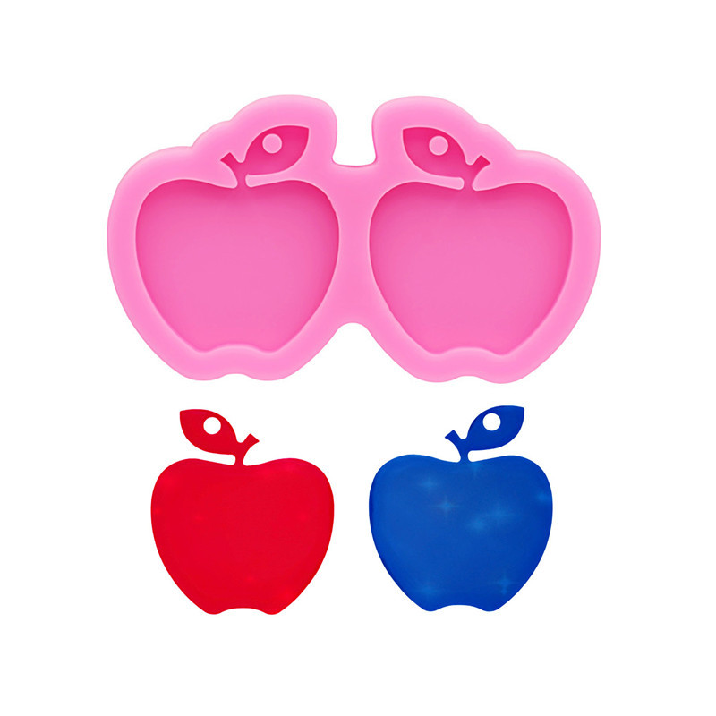 

GJ-575 Shiny Mirror DIY Earrings Pendant Silicone Mold Mini Apple Silicone Mold Epoxy Resin Drip Molds