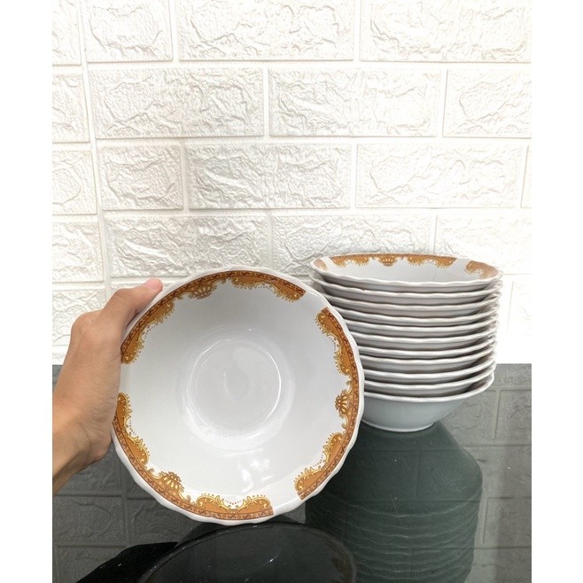 Mangkuk Bakso / Mahkota piring keramik / mahkota mangkuk Soup 7inch / Mangkuk Satuan