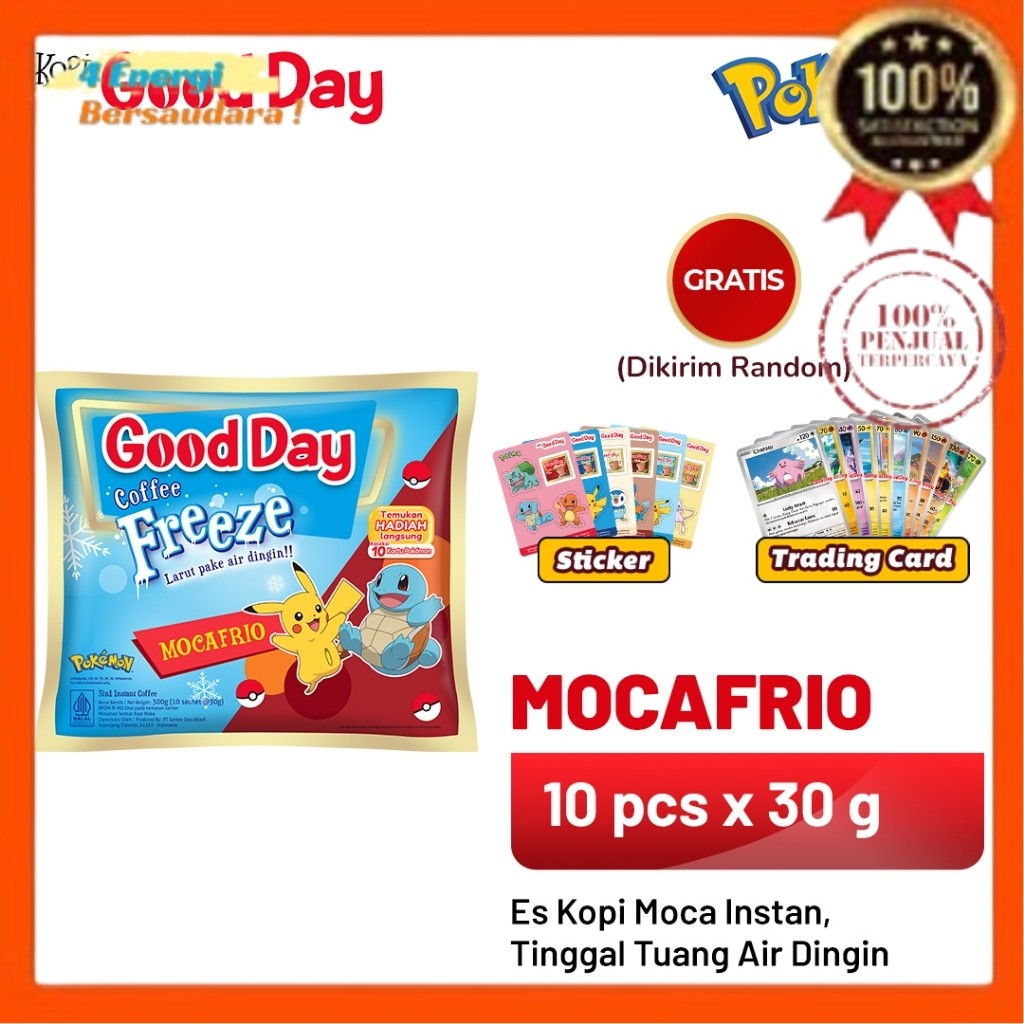 

Kopi GOOD DAY x Pokémon Coffee Freeze Mocafrio 1 Pack (10 x 30 gr) 4 Energi Bersaudara