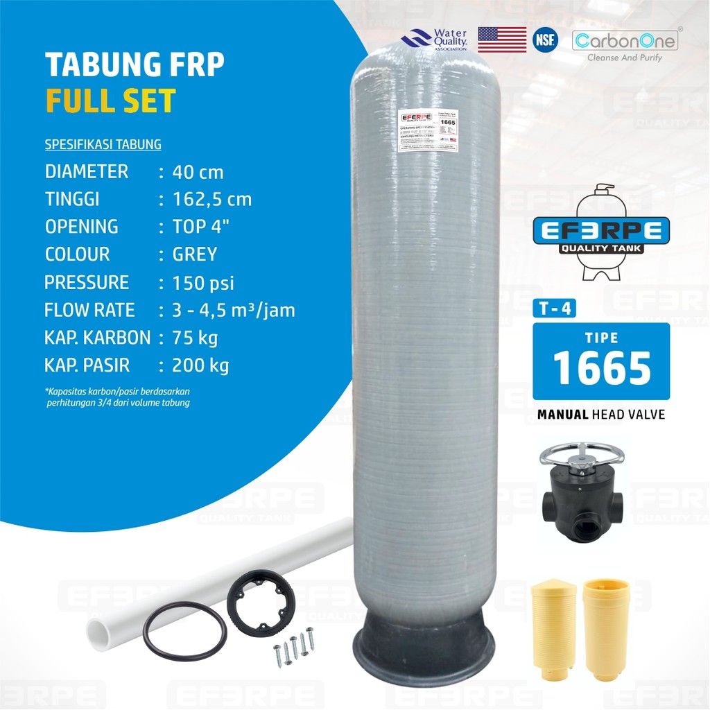 FRP TABUNG 1665 TOP OPENING 4" FULLSET