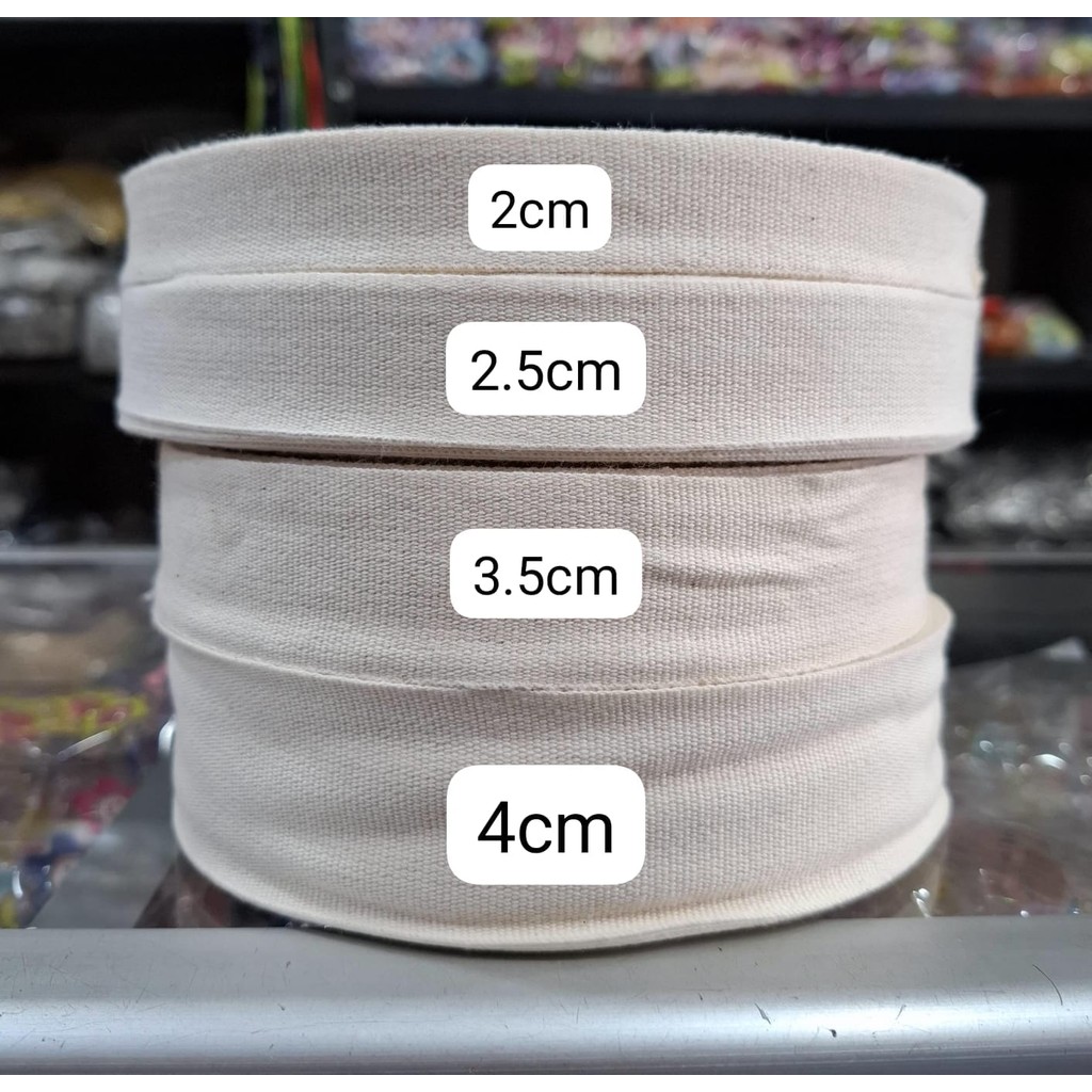 Cotton Tape Titik / Pita Katun Webbing Tali Tas Bahan Label