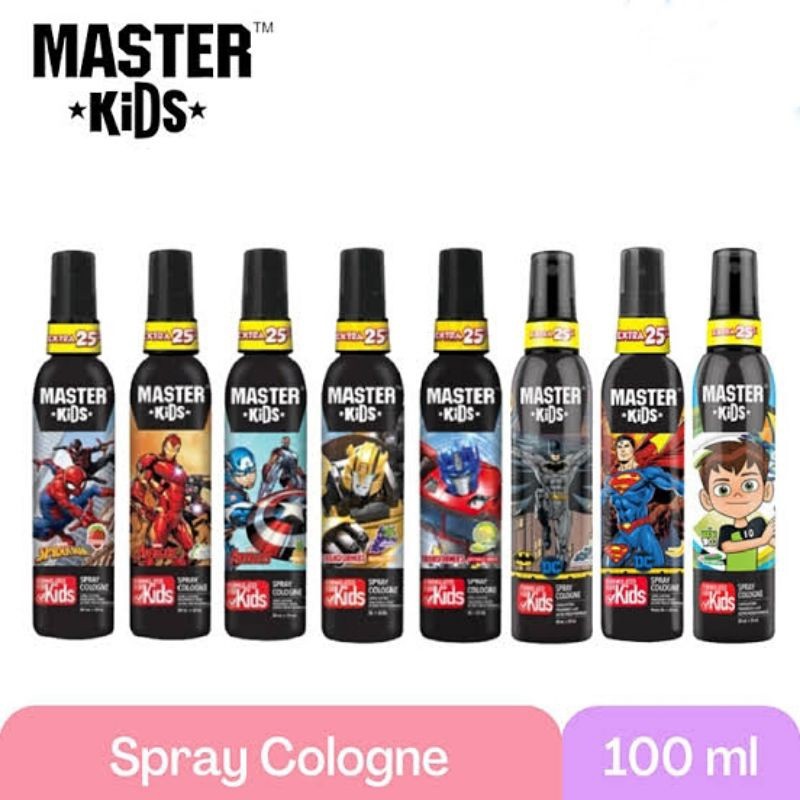 Master Kids Spray 100ml Adalah Produk Parfum Anak Dengan Gambar Karakter Batman, Spiderman, Iron Man
