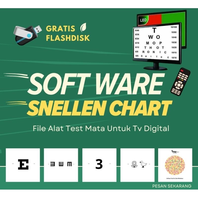 [Best Seller] Snellen chart alat test mata rabun untuk tv digital