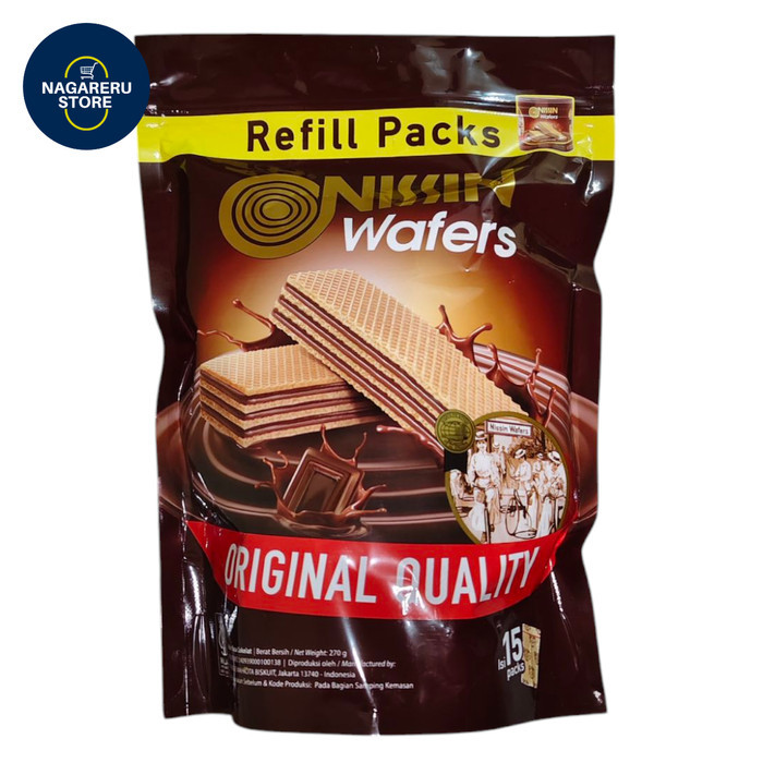 

Nissin wafers coklat refill packs 270gr isi 15 packs