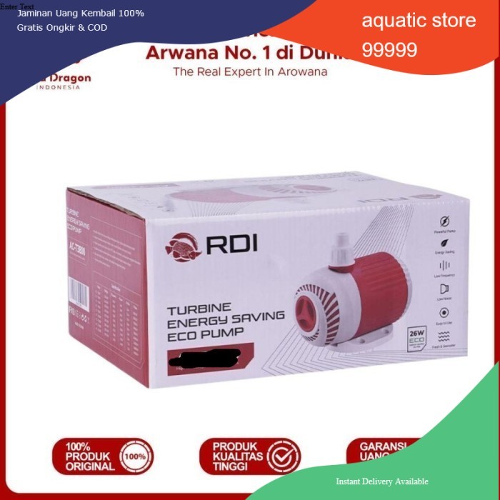 Pompa Air Celup Aquarium Kolam Ikan RED DRAGON INDONESIA RDI RD AC T 2800 ACT 18 WATT TURBINE ENERGY