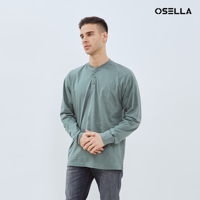 Osella Zacky Long Sleeve Henley Top 20775001 | Kaos Lengan Panjang Pria