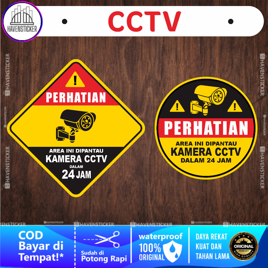 

Stiker Vinyl Cctv Kotak & Bundar Laminasi Kilat