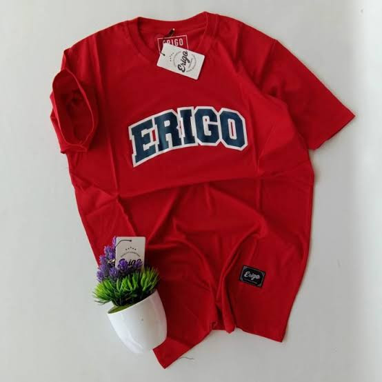 KAOS ERIGO JUNIOR WARNA MERAH SOLID USIA8-12TAHUN UNISEX 9 (COD)