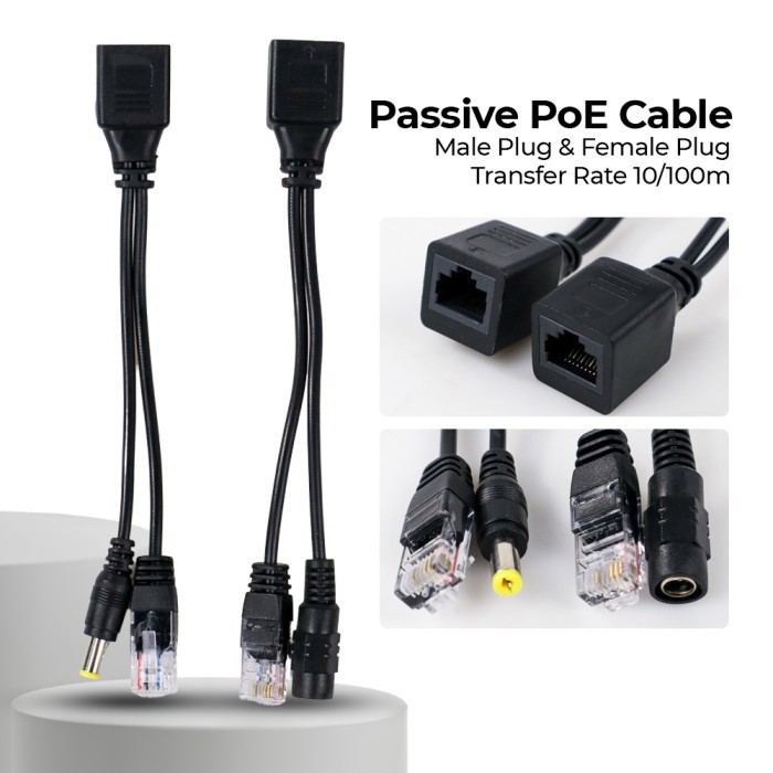 Passive PoE LAN WiFi CCTV Access Point Router Kabel Power Adaptor