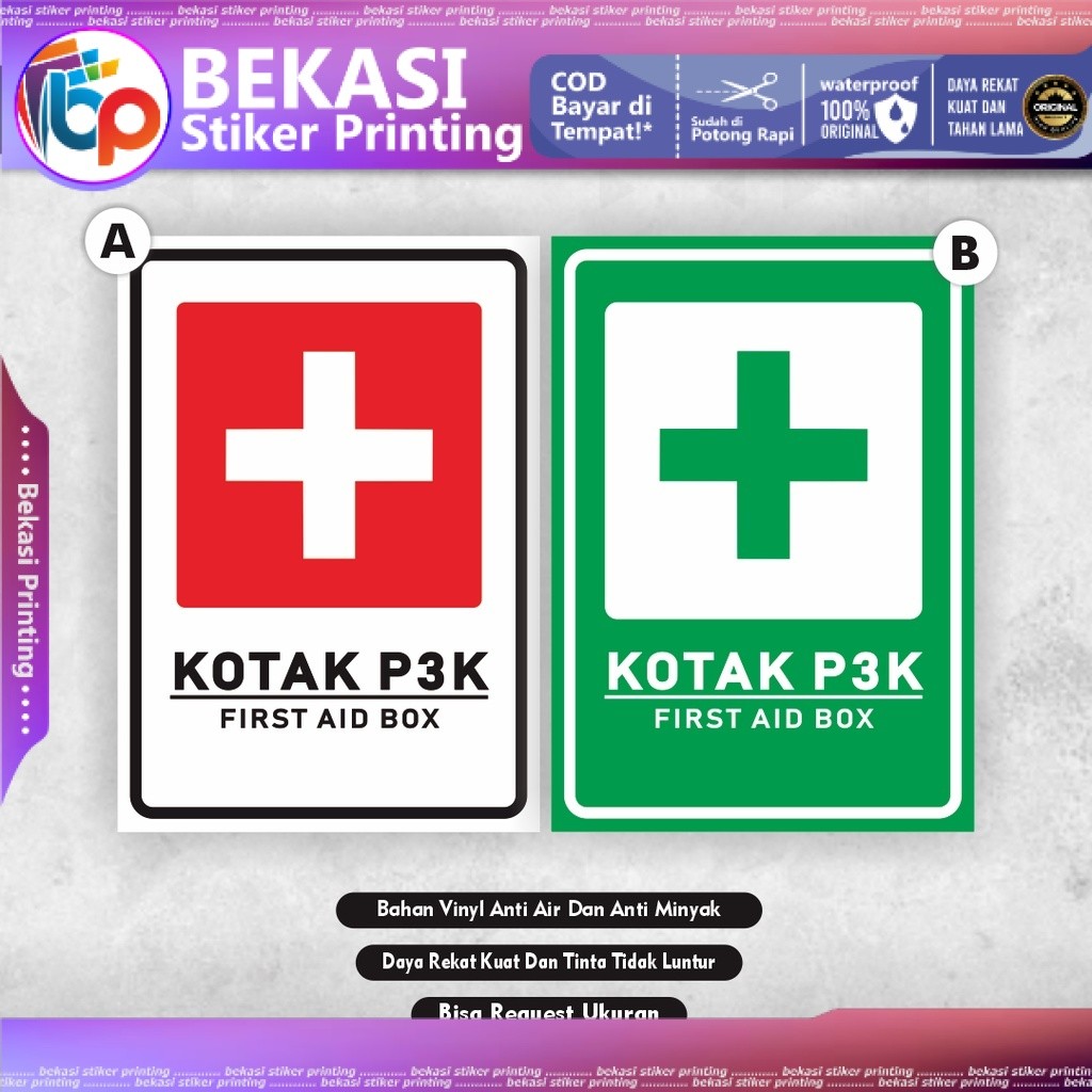 

Stiker Kotak P3k Safety k3 sticker First Aid Box