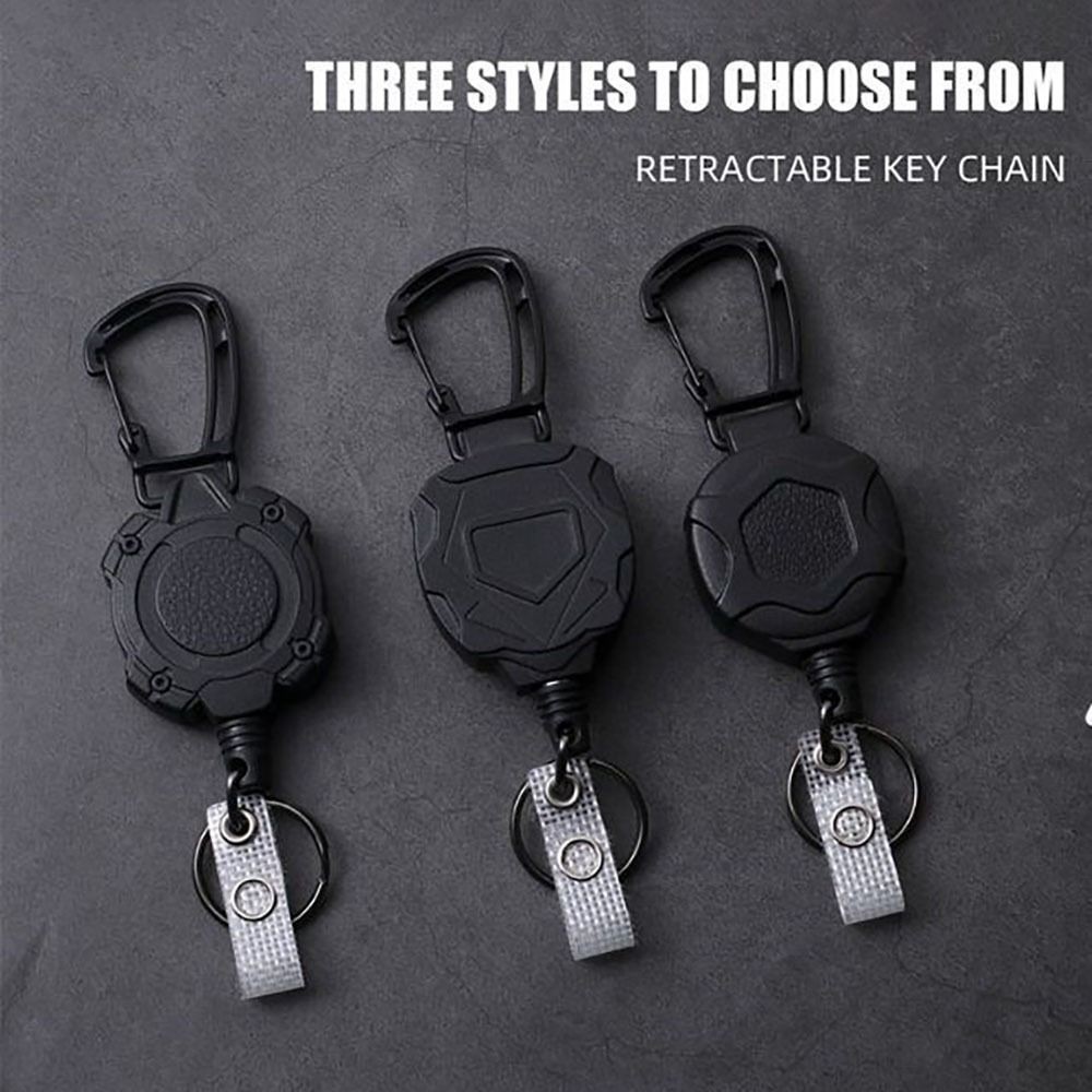 

Retractable Badge Holder Heavy Duty Carabiner Keychain ID Card Holder with Retractable Badge Reel