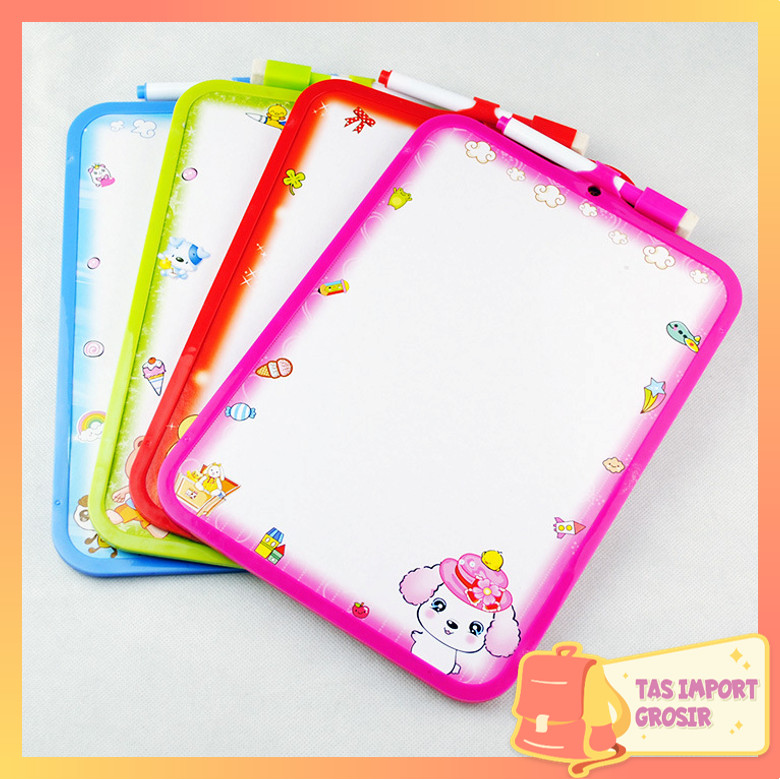 

TAS - S6246 Mini Papan Tulis Anak Motif Karakter / Colorful White Board Free Spidol / Papan Mini Gambar Edukasi Bisa Dihapus