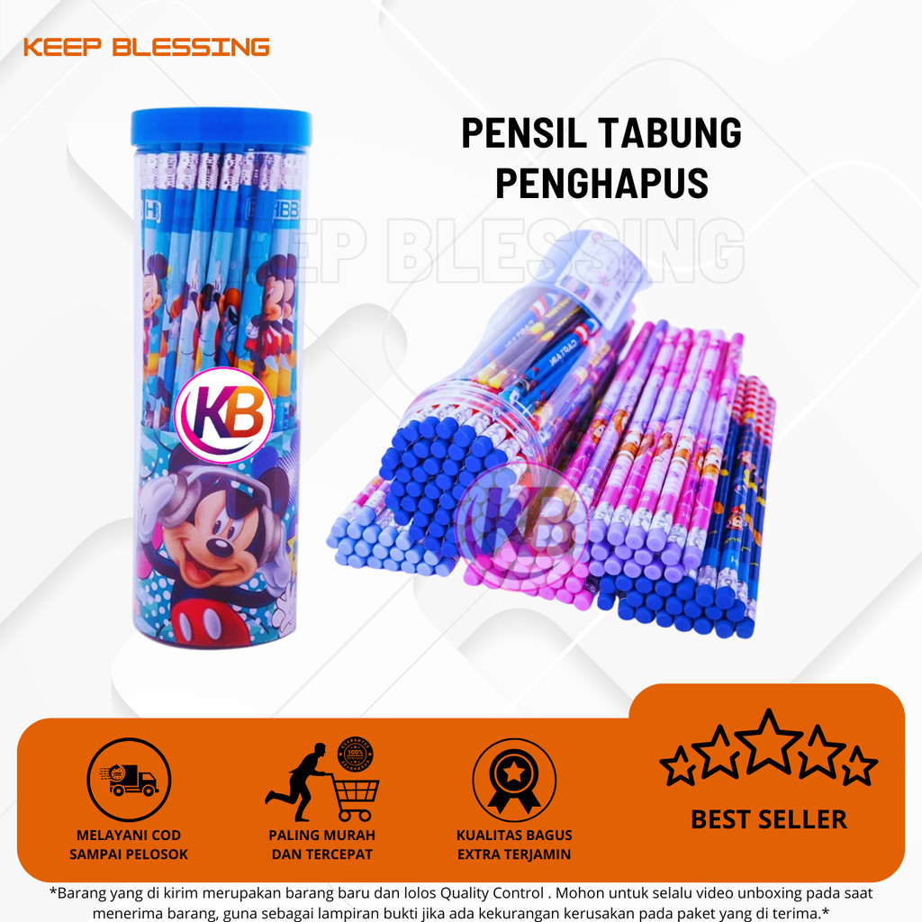 

Pensil karakter 1 Tabung 30 Pcs - Pensil HB Karakter Lucu & unik - Pensil Kepala Penghapus - Duta Gemilang