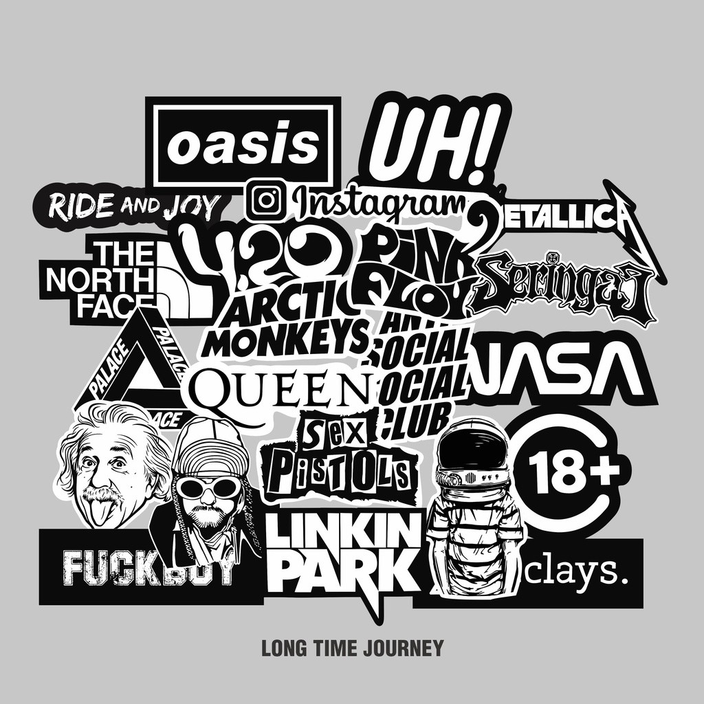 

Sticker Series Black&white - Stiker Aesthetic Laptop, Aksesoris Hp, Anti Air, Motif,helm,tumbler
