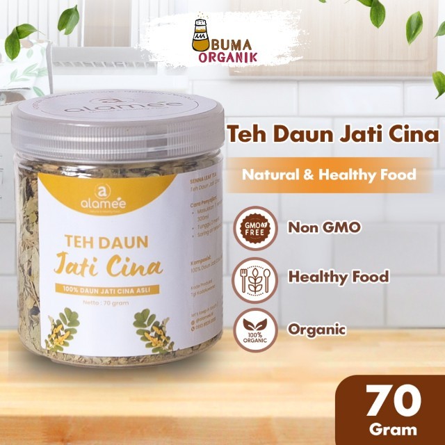 

ALAMEE Teh Daun Senna Jati Cina Leaf Tea Herbal Alami Organik Dried Flower 70gr BUMA